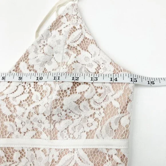 Lulus Wish Me Luxe Lace Skater Dress. White. Size M